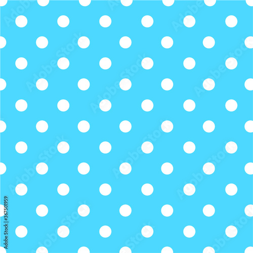 Large white polka dot pattern on a peacock blue background vector