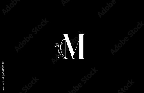 Letter M Floral Monogram Premium Elegant Logo Design