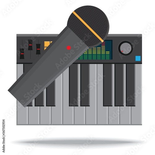 electronic keyboard and microphone