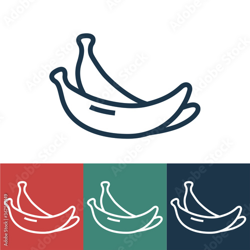Linear vector icon with bananas