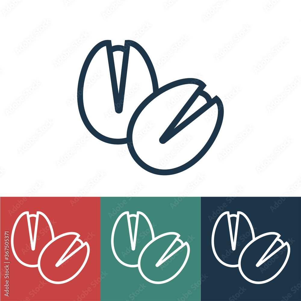 Linear vector icon with pistachios Linear vector icon with pistachios