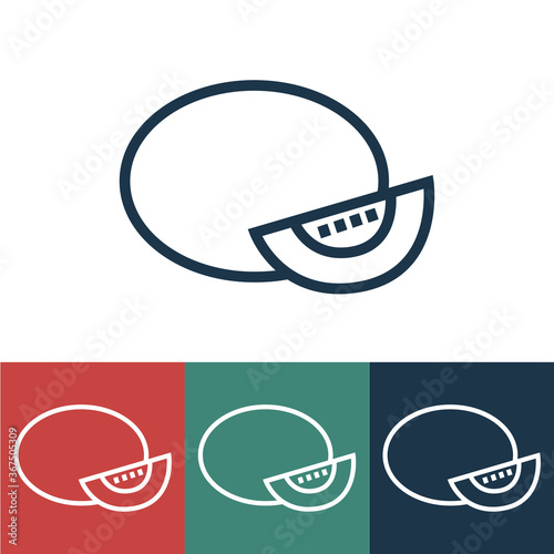 Linear vector icon with melon