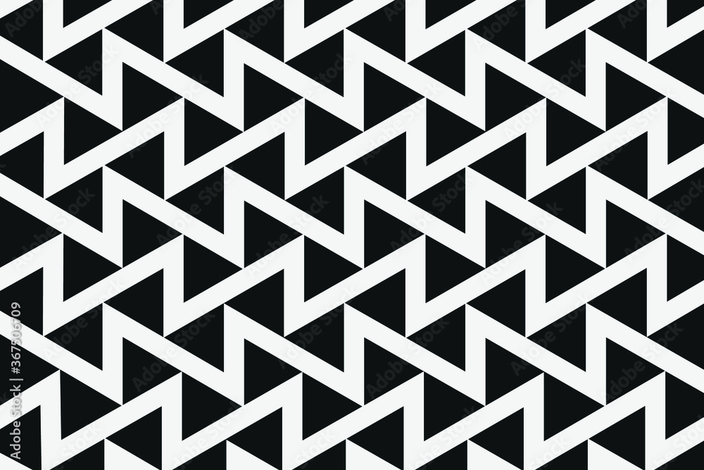 Black and white seamless zig zag parallel lines pattern