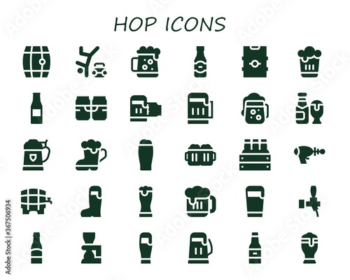 Modern Simple Set of hop Vector filled Icons