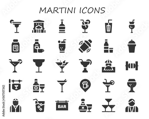 Modern Simple Set of martini Vector filled Icons