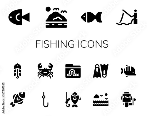 fishing icon set