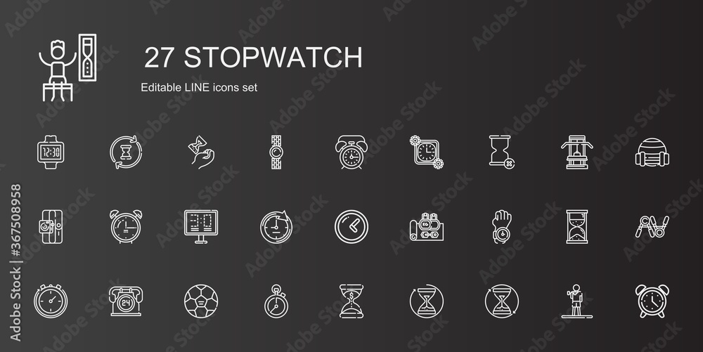 stopwatch icons set