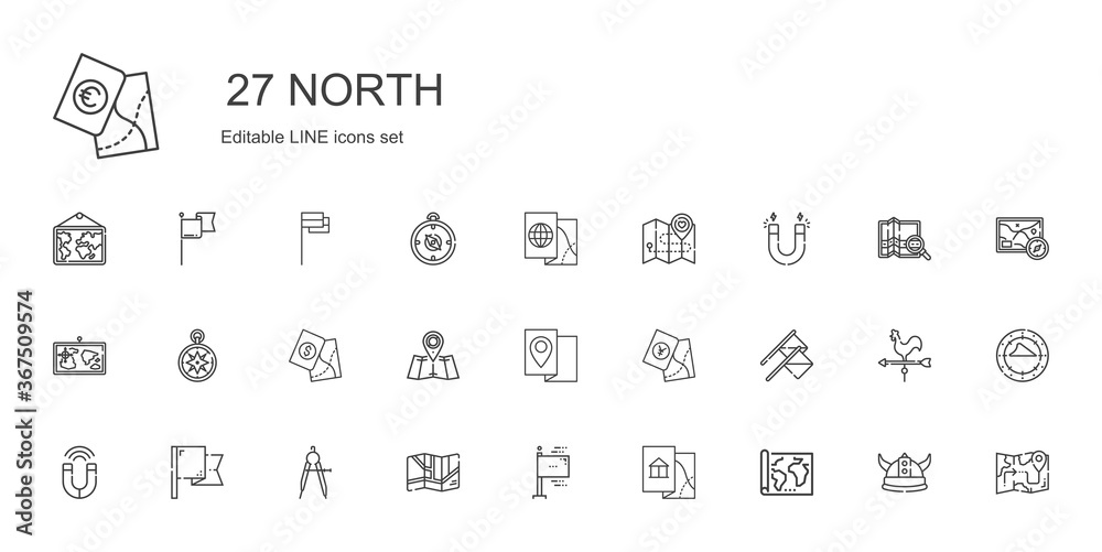 north icons set north icons set