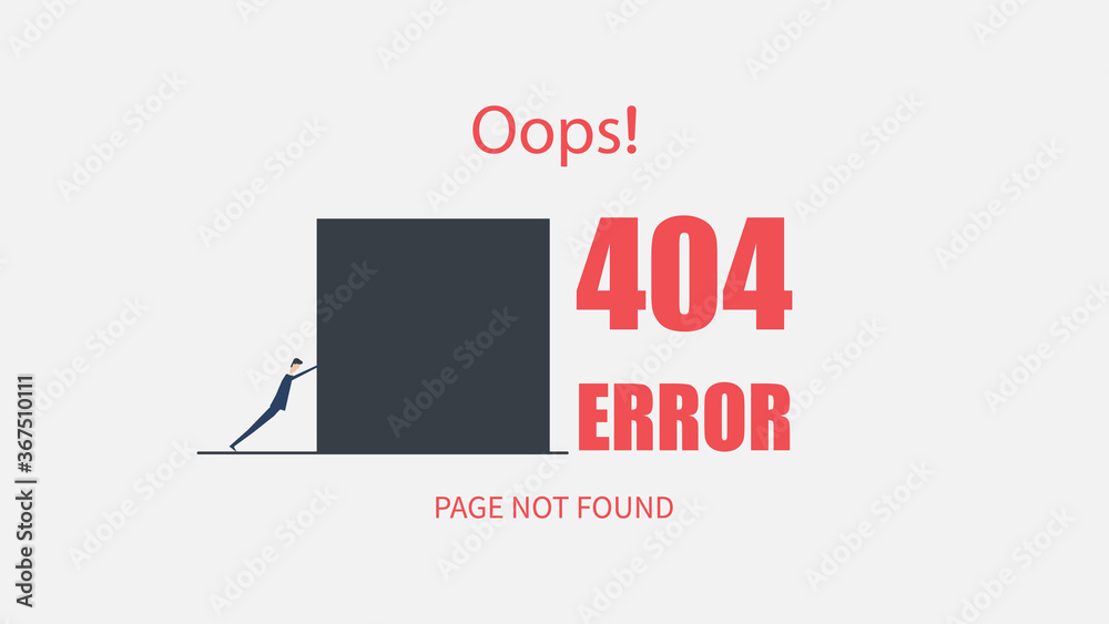 Fototapeta premium 404 error page not found, lost, sorry, network, erro concept, vector illustration design