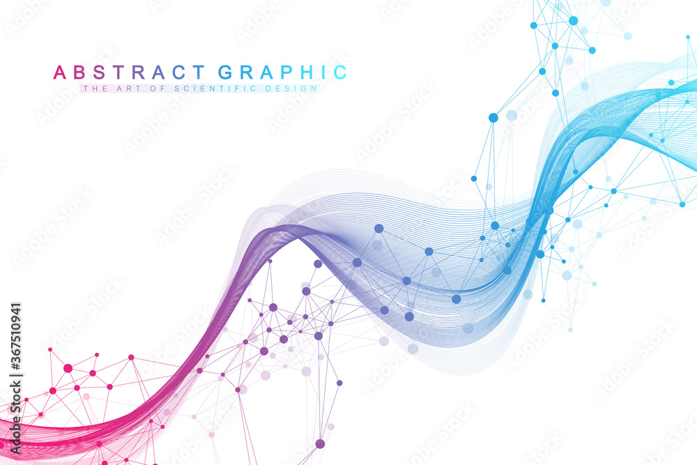 Geometric abstract background with connected lines and dots ...