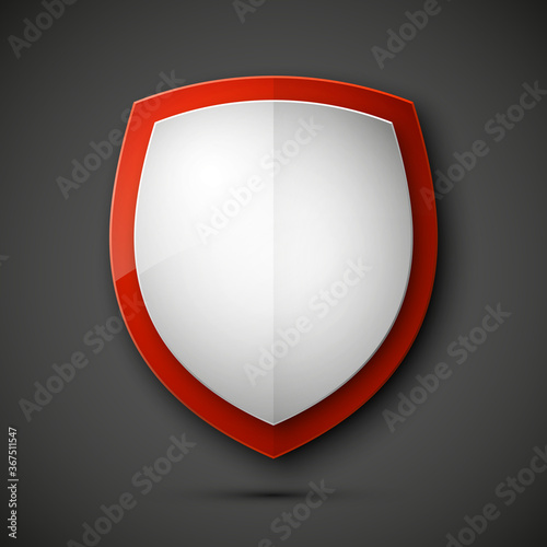 Protected guard shield concept. Safety badge color icon. Privacy colorful banner shield. Security label. Defense tag. Presentation shining sticker shield. Defense safeguard sign illustration