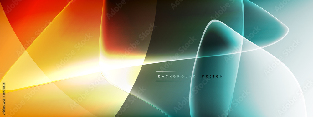 Vector abstract background - liquid bubble shapes on fluid gradient with shadows and light effects. Shiny design template for text