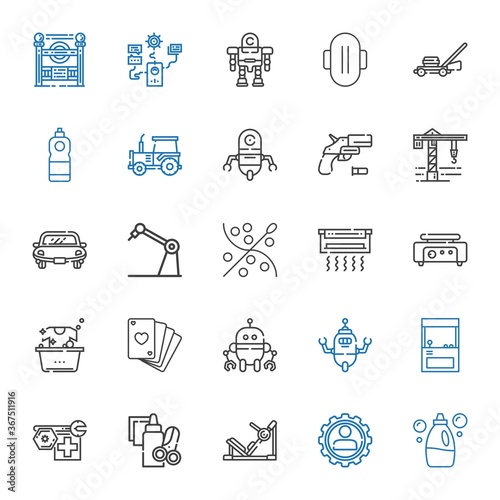 machine icons set