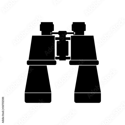 Black Binoculars icon isolated on white background. Field glasses Vector illustration