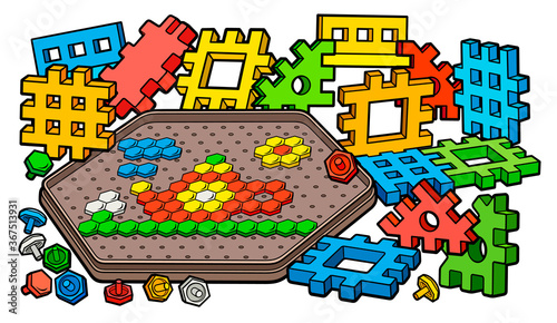 Cartoon cute doodles kids toys and board games
