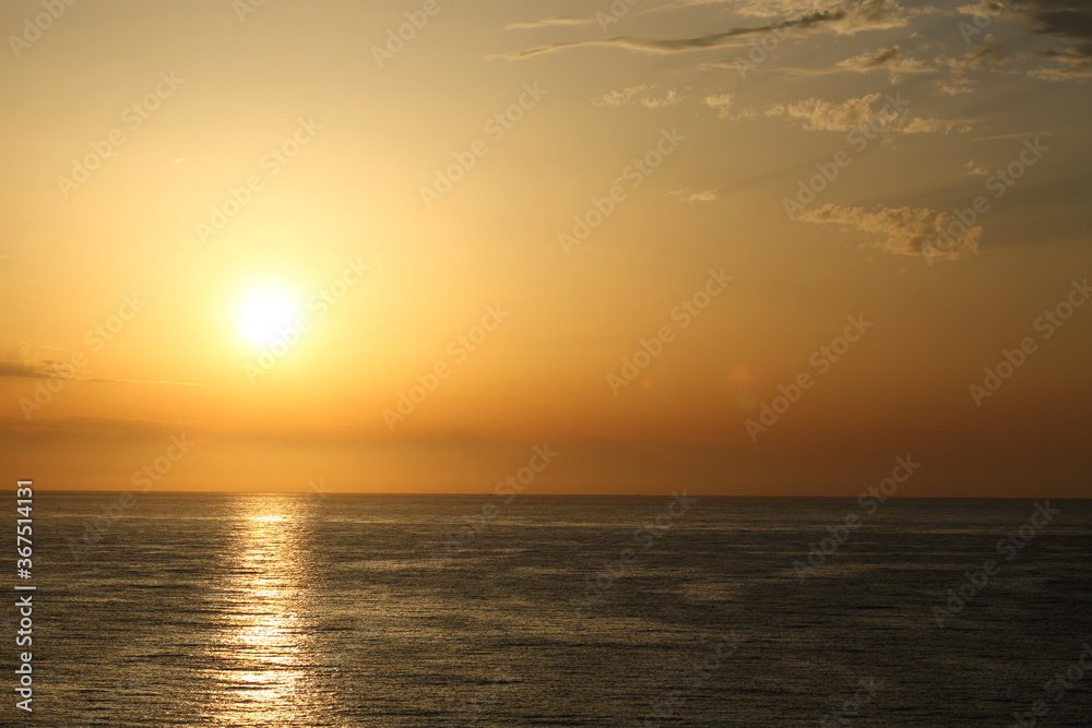 morning landscape - sun over the sea