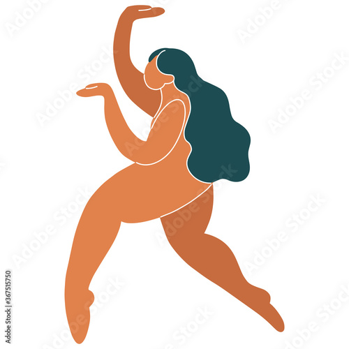 Woman body. Vector flat illustration of a female. Vector woman for creating fashion prints, postcard, wedding invitations, banners, arrangement illustrations, books, covers.