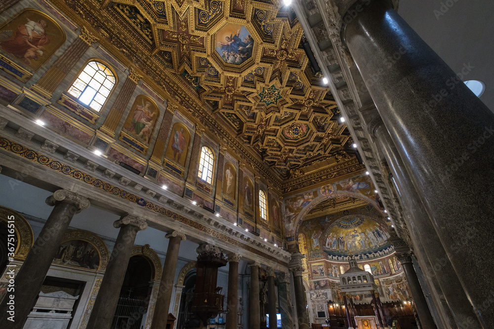 Santa Maria in Trastevere Church Interior, Rome, Lazio, Italy