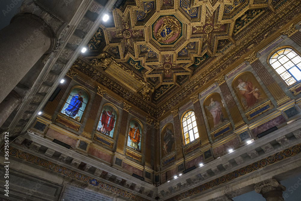 Santa Maria in Trastevere Church Interior, Rome, Lazio, Italy