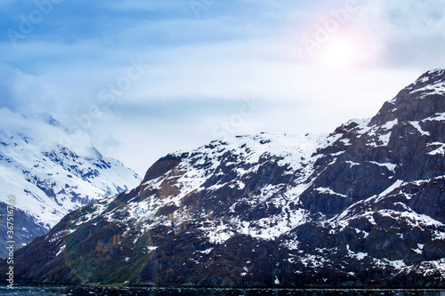 The majestic ice peaks of Glacier Bay National Park  Alaska  USA