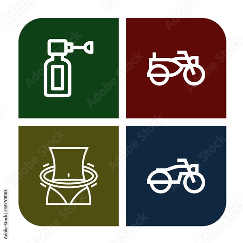 bike simple icons set