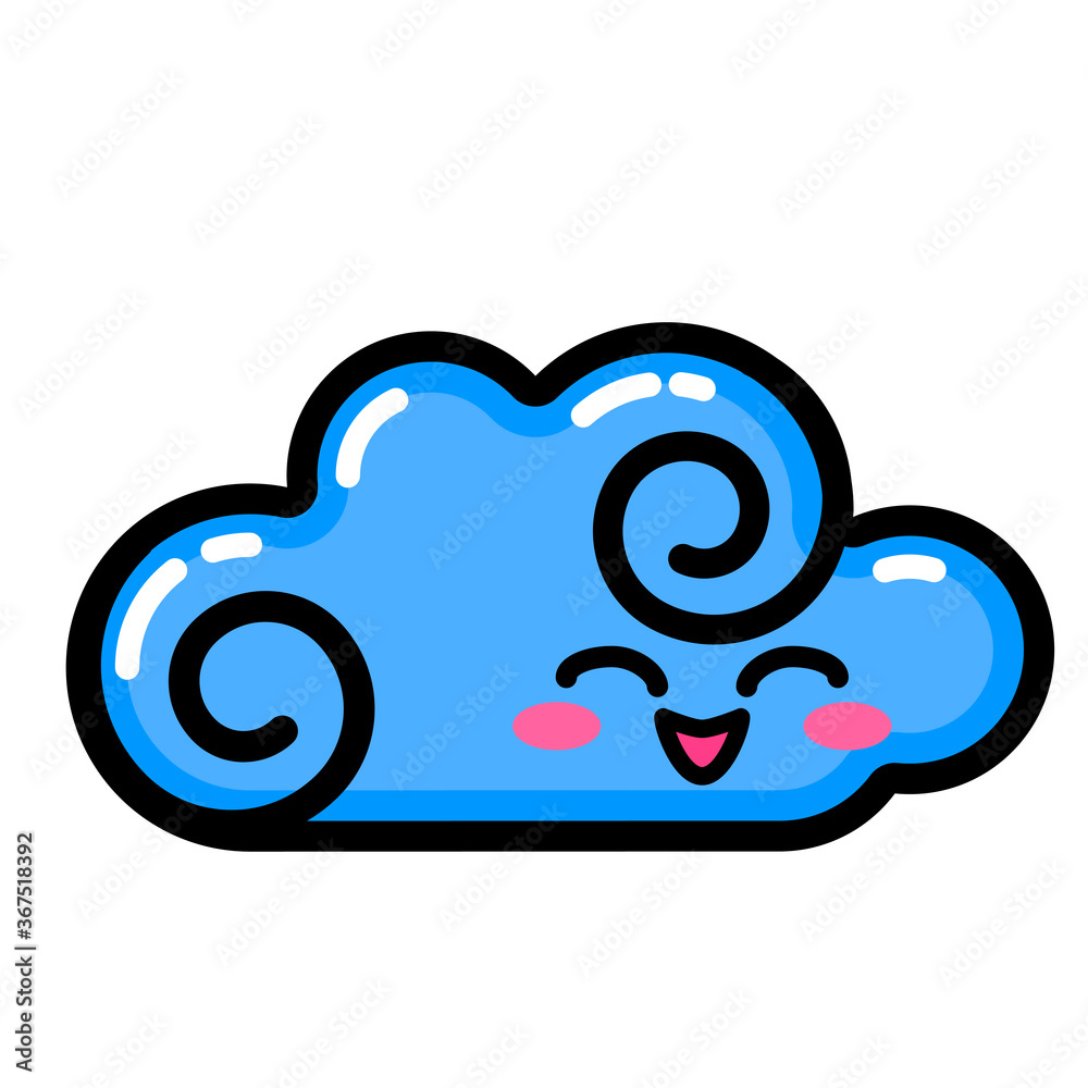 Kawai Cloud. Sign, symbol, web element. Social media icon. Business concept. Tattoo template. Line art. Website pictogram. Kawai Cloud. Sign, symbol, web element. Social media icon. Business concept. Tattoo template. Line art. Website pictogram.