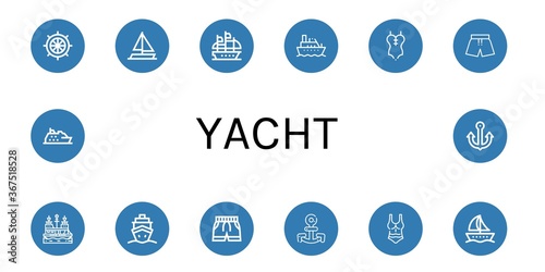 yacht icon set