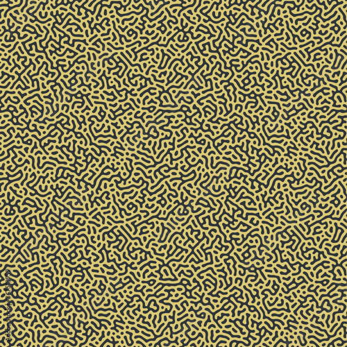 Abstract vector reaction - diffusion or turing pattern on yellow color background.