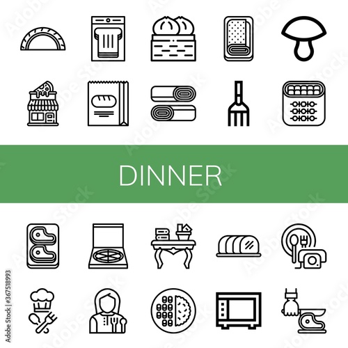 Set of dinner icons