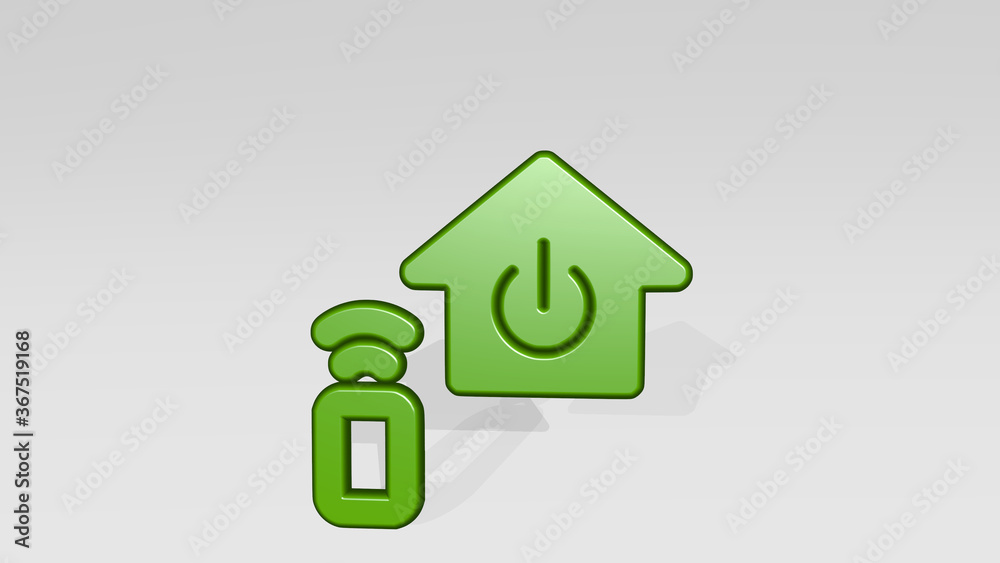 smart house power from a perspective with the shadow. A thick sculpture made of metallic materials of 3D rendering. phone and illustration smart house power from a perspective with the shadow. A thick sculpture made of metallic materials of 3D rendering. phone and illustration