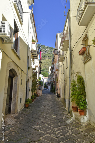 A narrow street between the old buildings of Venafro, a medieval village in the Molise region. © Giambattista