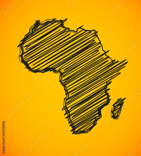 Sketch African continent. africa map
