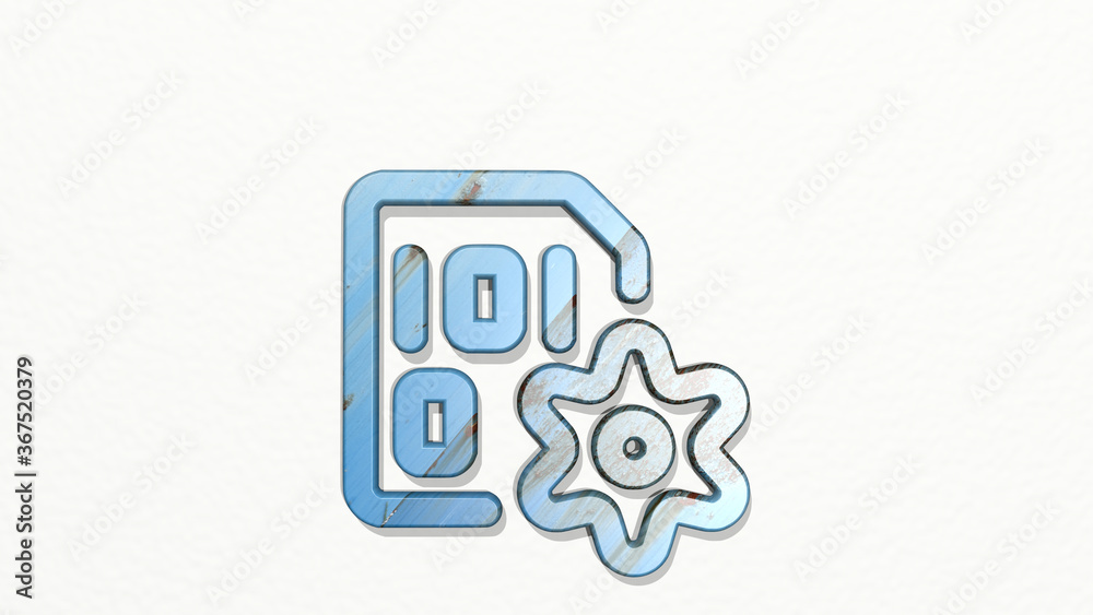 file code settings made by 3D illustration of a shiny metallic sculpture on a wall with light background. icon and business file code settings made by 3D illustration of a shiny metallic sculpture on a wall with light background. icon and business
