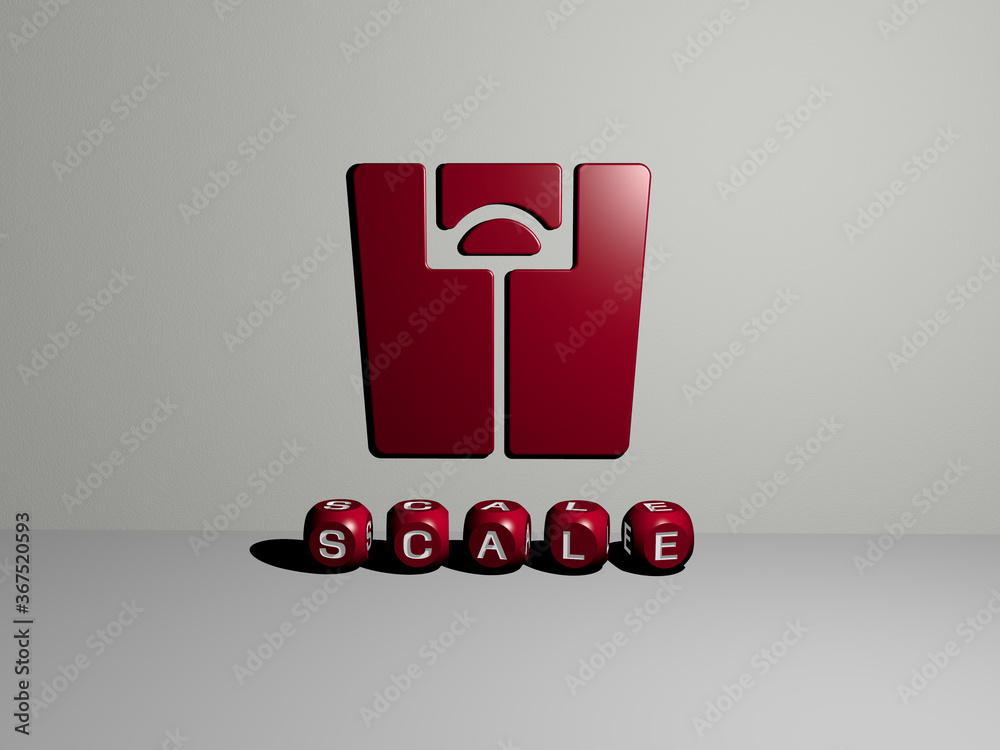 3D graphical image of SCALE vertically along with text built by ...