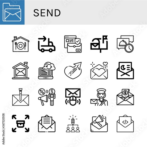 Set of send icons