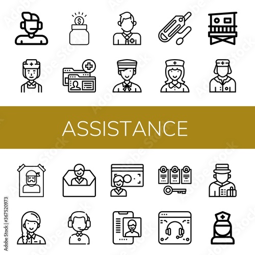 assistance icon set