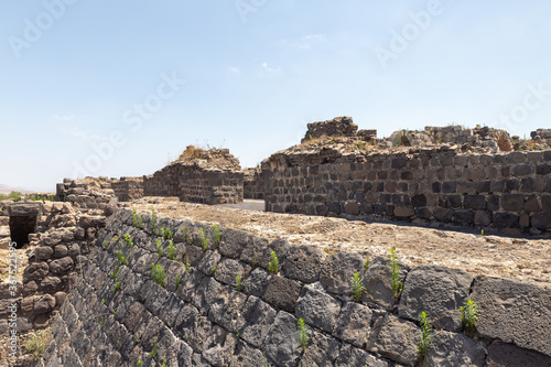 The ruins of the great Hospitaller fortress - Belvoir - Jordan Star - located on a hill above the Jordan Valley in Israel
