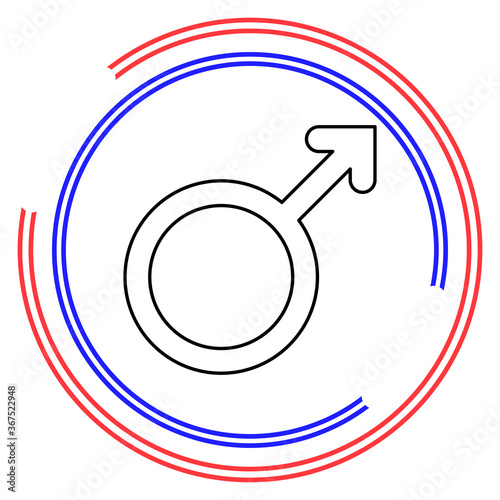 Male sign icon. Male sex symbol