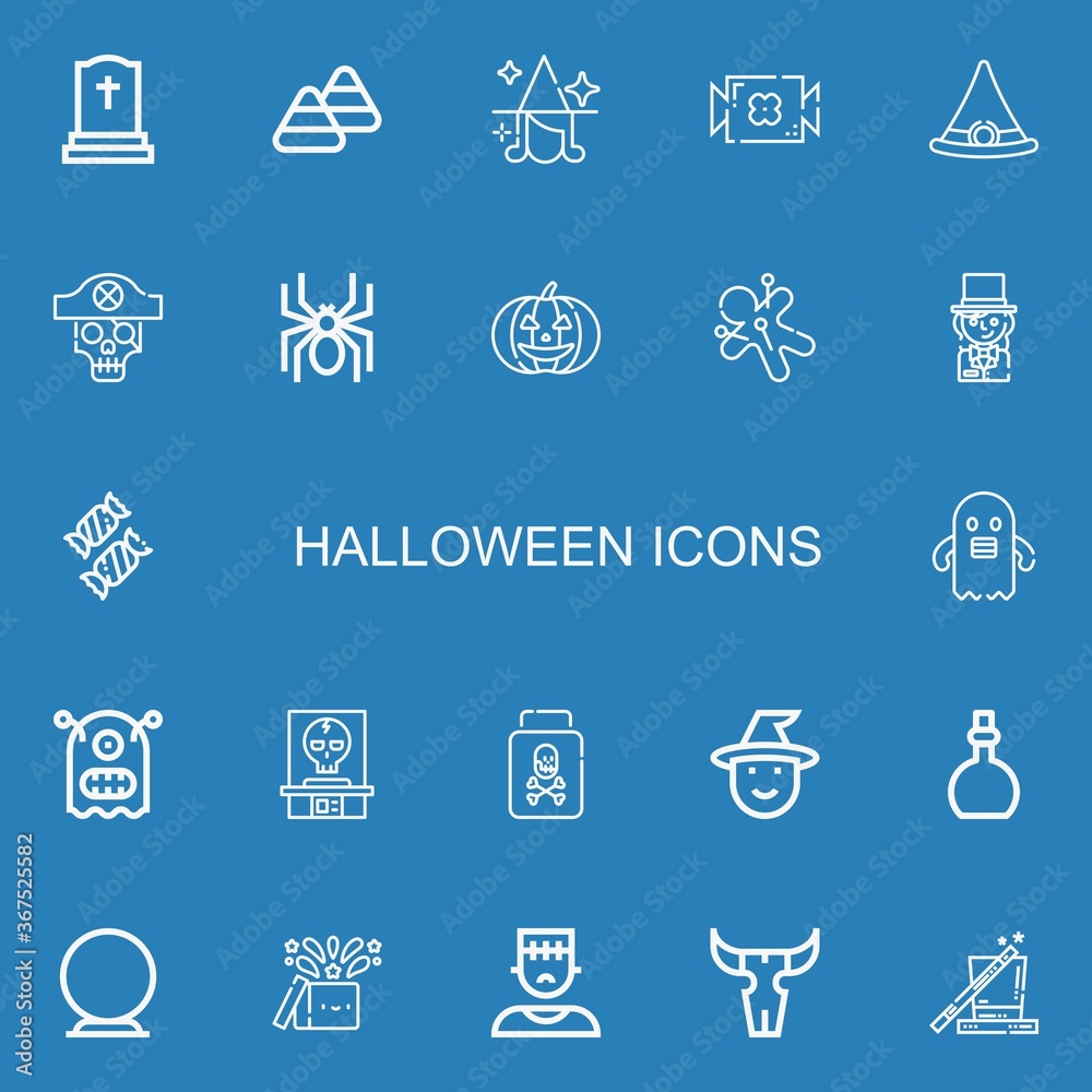 Editable 22 halloween icons for web and mobile