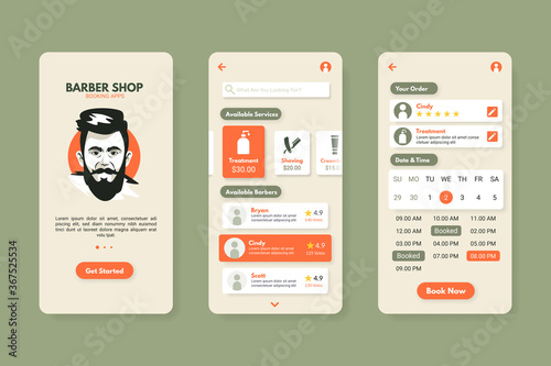 Barber shop booking apps template