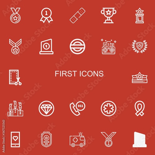 Editable 22 first icons for web and mobile