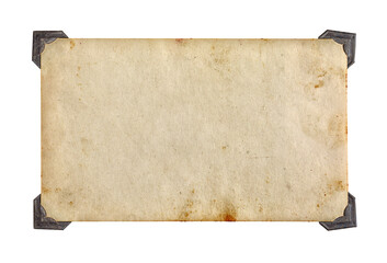 Old vintage photo with retro photo frames isolated on white background.