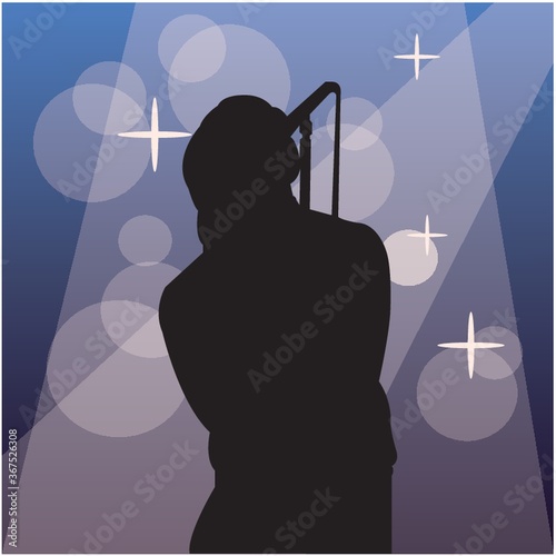 silhouette of a singer