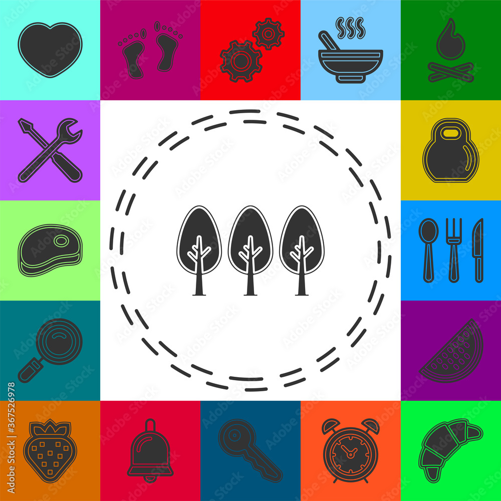 Obraz premium vector green forest illustration - vector tree