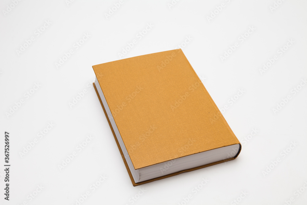 Gold color blank book on white background Gold color blank book on white background