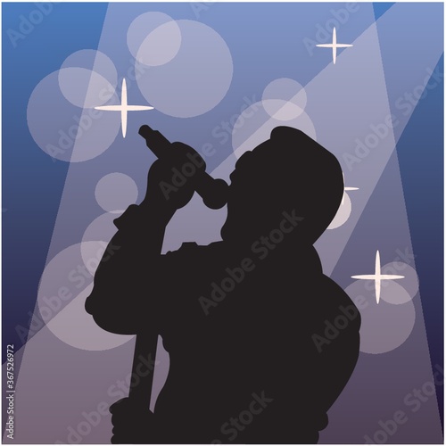 silhouette of a singer