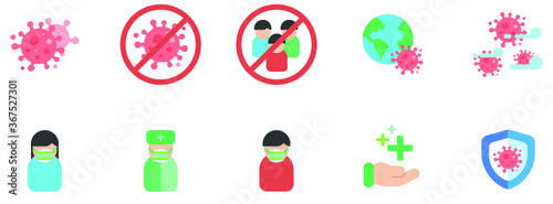 Simple Set of Coronavirus Protection Related Vector Line Icons. Contains such Icons as Protective Measures, Coronavirus Symptoms, Incubation Period and more.