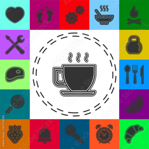 coffee cup or mug icon, coffee - hot drink espresso
