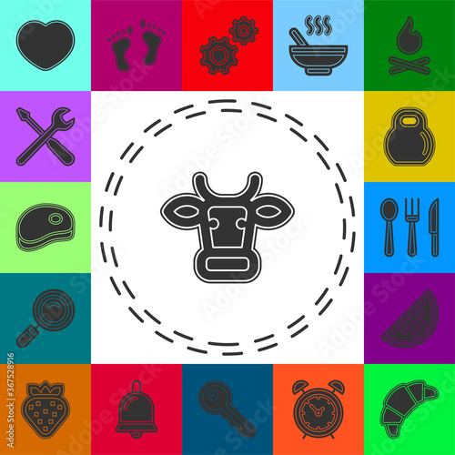 cow animal silhouette beef  farm meat
