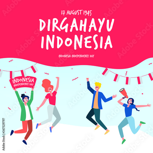Dirgahayu Indonesia 17 august indonesia independence day. For Social Media. Independence Tamplate. 75 tahun